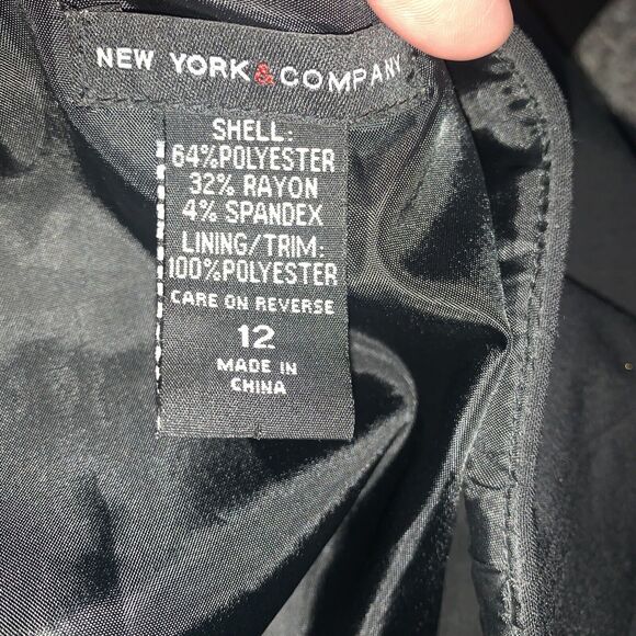 New York & Company Flare Skirt Black‎ Women’s Size 12 Lined Office Business - Picture 5 of 8